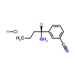 3-[(1R)-1-Aminobutyl]benzonitrile hydrochloride (1:1) Structure