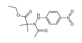 2-[N-Acetyl-N'-(4-nitro-phenyl)-hydrazino]-2-methyl-propionic acid ethyl ester结构式