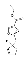 2-(1-Hydroxy-cyclopent-2-enylmethyl)-oxazole-4-carboxylic acid ethyl ester Structure