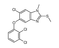 6-chloro-5-(2,3-dichlorophenoxy)-1-methyl-2-methylthio-1H-benzimidazole结构式