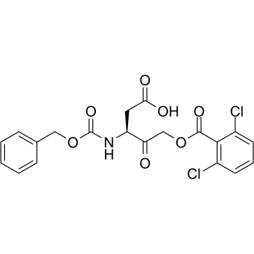 Z-Asp-2,6-dichlorobenzoyloxymethylketone结构式
