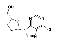 [(2S)-5-(6-chloropurin-9-yl)oxolan-2-yl]methanol结构式