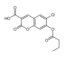 7-(Butyryloxy)-6-chloro-2-oxo-2H-chromene-3-carboxylic acid结构式