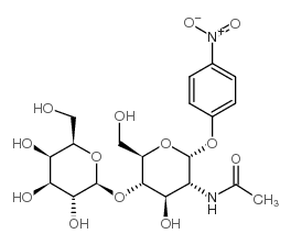 4-硝基苯基-2-乙酰胺基-2-脱氧-4-(β-吡喃半乳糖)-α-D-吡喃葡糖苷结构式