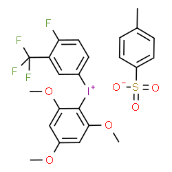 [4-Fluoro-3-(trifluoromethyl)phenyl](2,4,6-trimethoxyphenyl)iodonium Tosylate Structure