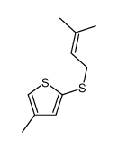 4-methyl-2-(3-methylbut-2-enylsulfanyl)thiophene结构式
