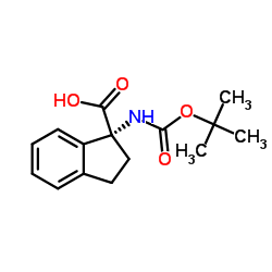 1-(Boc-氨基)-1-茚满甲酸结构式