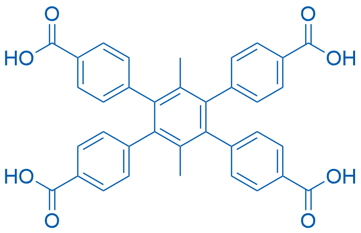 4',5'-Bis(4-carboxyphenyl)-3',6'-dimethyl-[1,1':2',1''-terphenyl]-4,4''-dicarboxylic acid structure