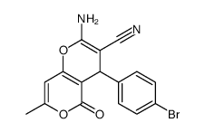 4H,5H-PYRANO[4,3-B]PYRAN-3-CARBONITRILE, 2-AMINO-4-(4-BROMOPHENYL)-7-METHYL-5-OXO- Structure