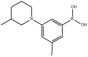 3-Fluoro-5-(3-methylpiperidin-1-yl)phenylboronic acid结构式