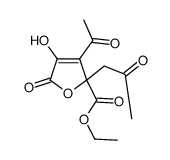 ethyl 3-acetyl-2,5-dihydro-4-hydroxy-5-oxo-2-(2-oxopropyl)-2-furoate Structure