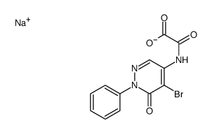 N-(5-Bromo-1,6-dihydro-6-oxo-1-phenylpyridazin-4-yl)oxamidic acid sodium salt结构式