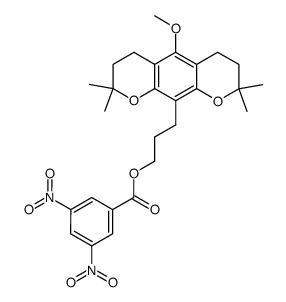 3,4,7,8-Tetrahydro-5-methoxy-2,2,8,8-tetramethyl-2H,6H-benzo[1,2-b:5,4-b']dipyran-10-(1-propanol)3,5-dinitrobenzoate结构式