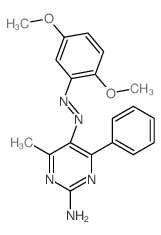 2-Pyrimidinamine,5-[2-(2,5-dimethoxyphenyl)diazenyl]-4-methyl-6-phenyl- Structure