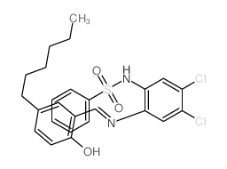 Benzenesulfonamide,N-[4,5-dichloro-2-[[(5-hexyl-2-hydroxyphenyl)methylene]amino]phenyl]-结构式
