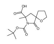(5S,8S)-8-methyl-7-[(2-methylpropan-2-yl)oxycarbonyl]-6-oxo-1-oxa-7-azaspiro[4.4]nonane-8-carboxylic acid Structure