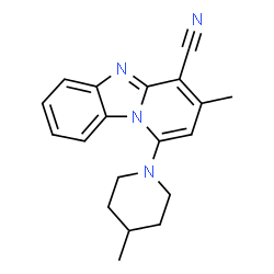 3-methyl-1-(4-methylpiperidin-1-yl)benzo[4,5]imidazo[1,2-a]pyridine-4-carbonitrile结构式