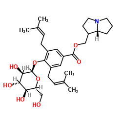 4-(β-D-Glucopyranosyloxy)-3,5-bis(3-methyl-2-butenyl)benzoic acid [(4S,5β)-1-azabicyclo[3.3.0]octan-4-yl]methyl ester结构式