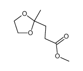 3-(2-Methyl-1,3-dioxolane-2-yl)propionic acid methyl ester结构式