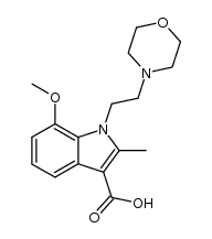 1-[2-(morpholino)ethyl]2-methyl-7-methoxyindole-3-carboxylic acid结构式