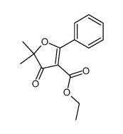 5,5-dimethyl-4-oxo-2-phenyl-4,5-dihydro-furan-3-carboxylic acid ethyl ester结构式