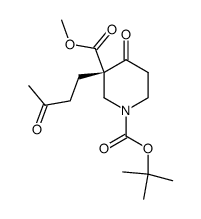 (+)-(S)-1-tert-butyl-3-methyl-4-oxo-3-(3-oxobutyl)piperidine-1,3-dicarboxylate结构式