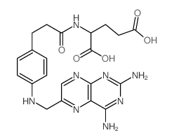 L-Glutamic acid,N-[3-[4-[[(2,4-diamino-6-pteridinyl)methyl]amino]phenyl]-1-oxopropyl]- Structure