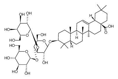 3α-[[4-O-β-D-Glucopyranosyl-3-O-β-D-galactopyranosyl-β-D-glucopyranosyl]oxy]olean-12-en-28-oic acid结构式