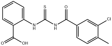 2-[[[(3-chloro-4-methylbenzoyl)amino]thioxomethyl]amino]-benzoic acid结构式