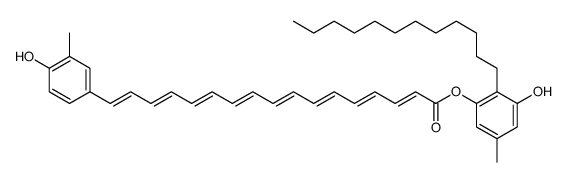 17-(4-Hydroxy-3-methylphenyl)-2,4,6,8,10,12,14,16-heptadecaoctenoic acid [2-dodecyl-3-hydroxy-5-methylphenyl] ester Structure
