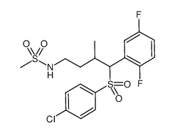 (3RS,4RS)-N-[4-(4-chlrorbenzenesulfonyl)-4-(2,5-difluorophenyl)-3-methylbutyl]-methanesulfonamide结构式