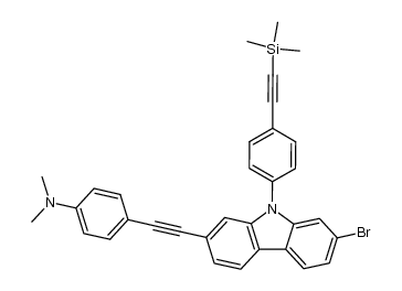 {4-[7-bromo-9-(4-trimethylsilanylethynylphenyl)-9H-carbazol-2-ylethynyl]phenyl}dimethylamine结构式