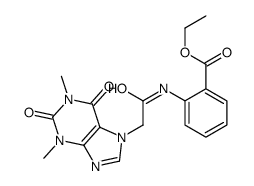 ethyl 2-[[2-(1,3-dimethyl-2,6-dioxopurin-7-yl)acetyl]amino]benzoate结构式