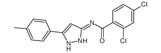 2,4-dichloro-N-[5-(4-methylphenyl)-1H-pyrazol-3-yl]benzamide结构式