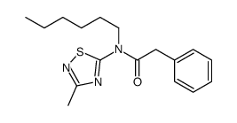 N-hexyl-N-(3-methyl-1,2,4-thiadiazol-5-yl)-2-phenylacetamide结构式