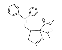 3-acetyl-4-(2,2-diphenyl-vinyl)-4,5-dihydro-3H-pyrazole-3-carboxylic acid methyl ester Structure