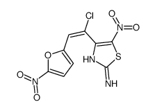 4-[1-chloro-2-(5-nitrofuran-2-yl)ethenyl]-5-nitro-1,3-thiazol-2-amine Structure