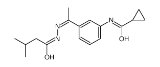 N-[3-[C-methyl-N-(3-methylbutanoylamino)carbonimidoyl]phenyl]cyclopropanecarboxamide Structure