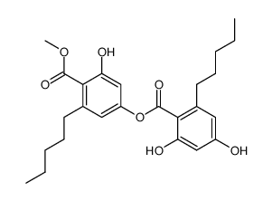 2,4-Dihydroxy-6-pentylbenzoic acid 3-hydroxy-4-(methoxycarbonyl)-5-pentylphenyl ester结构式