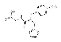 ({[(2-furylmethyl)(4-methylbenzyl)amino]carbonothioyl}amino)acetic acid Structure