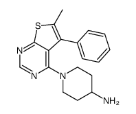 1-(6-methyl-5-phenylthieno[2,3-d]pyrimidin-4-yl)piperidin-4-amine结构式