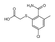 (2-carbamoyl-5-chloro-3-methyl-phenylsulfanyl)-acetic acid结构式