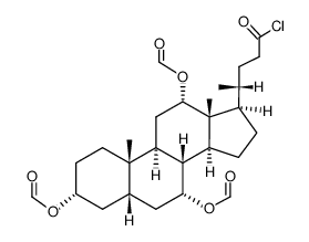 (3α,5β,7α,12α)-3,7,12-tris(formyloxy)cholan-24-oyl chloride Structure