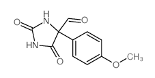 4-(4-methoxyphenyl)-2,5-dioxo-imidazolidine-4-carbaldehyde结构式