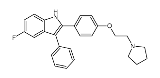 5-fluoro-3-phenyl-2-[4-(2-pyrrolidin-1-yl-ethoxy)-phenyl]-indole结构式