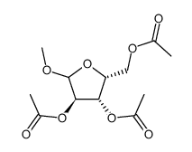 methyl 2,3-di-O-acetyl-α-D-xylofuranoside结构式