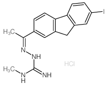 Hydrazinecarboximidamide, 2-[1-(7-iodo-9H-fluoren-2-yl)ethylidene]-N-methyl-, hydrochloride (1:1) structure