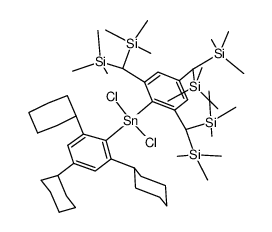 dichloro(2,4,6-tris[bis(trimethylsilyl)methyl]phenyl)(2,4,6-tricyclohexylphenyl)stannane结构式