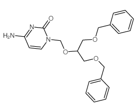 2(1H)-Pyrimidinone, 4-amino-1-[[2-(phenylmethoxy)-1-[(phenylmethoxy)methyl]ethoxy]methyl]-结构式