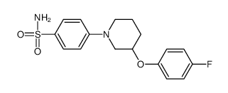 4-[3-(4-fluorophenoxy)piperidin-1-yl]benzenesulfonamide结构式